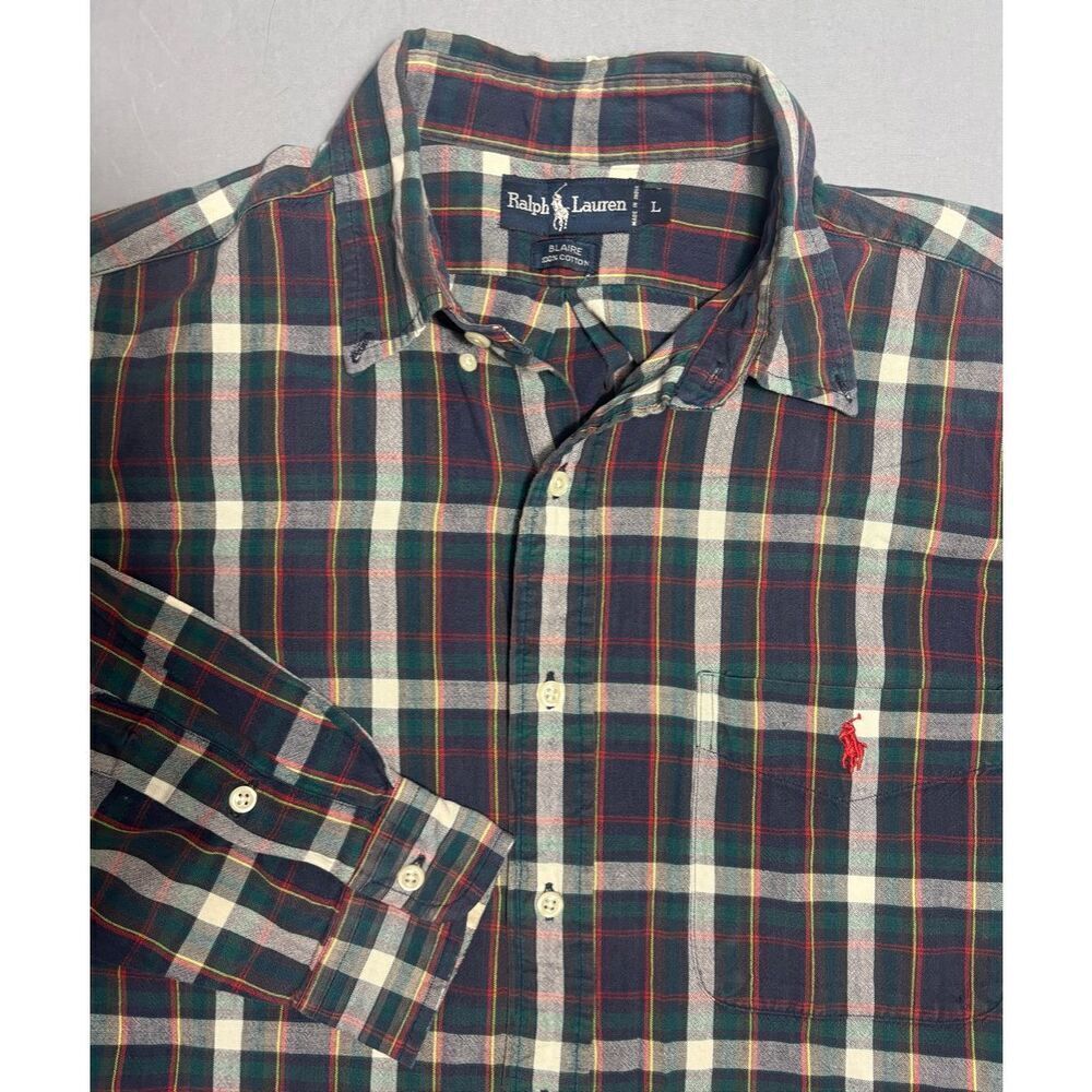 Ralph Lauren Classic Fit Plaid Button Down Shirt Men's Large Multi Color Polo